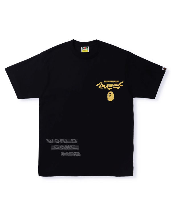 Camiseta Bape Multi Logo #1 Hombre Negras | DENUX-1368