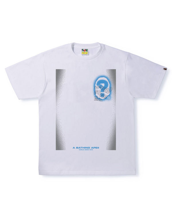 Camiseta Bape Multi Logo #3 Hombre Blancas | RTOUS-5108