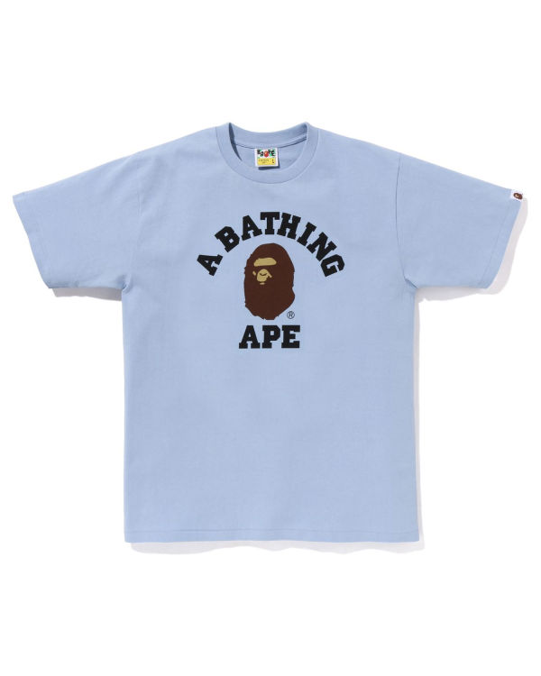 Camiseta Bape Pigment College Hombre Azules | GRSNW-2310