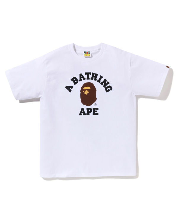 Camiseta Bape Pigment College Hombre Blancas | WCPHS-9568