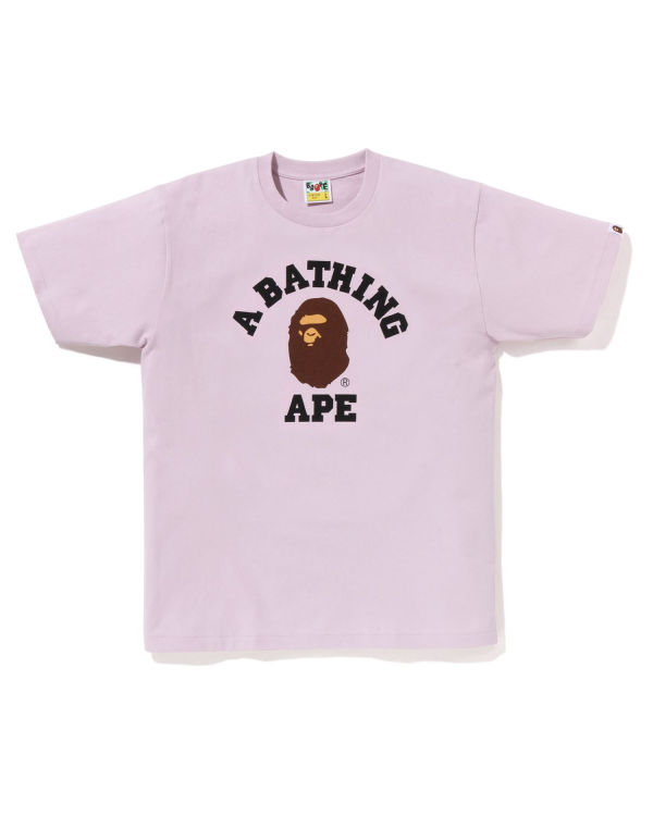 Camiseta Bape Pigment College Hombre Moradas | ICJHB-2496