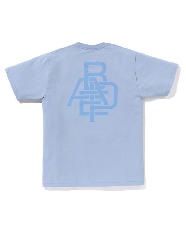 Camiseta Bape Pigment Logo Hombre Azules | WFUDB-9876