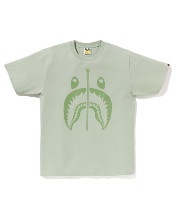 Camiseta Bape Pigment Shark Hombre Verde Claro | NBGQJ-3564