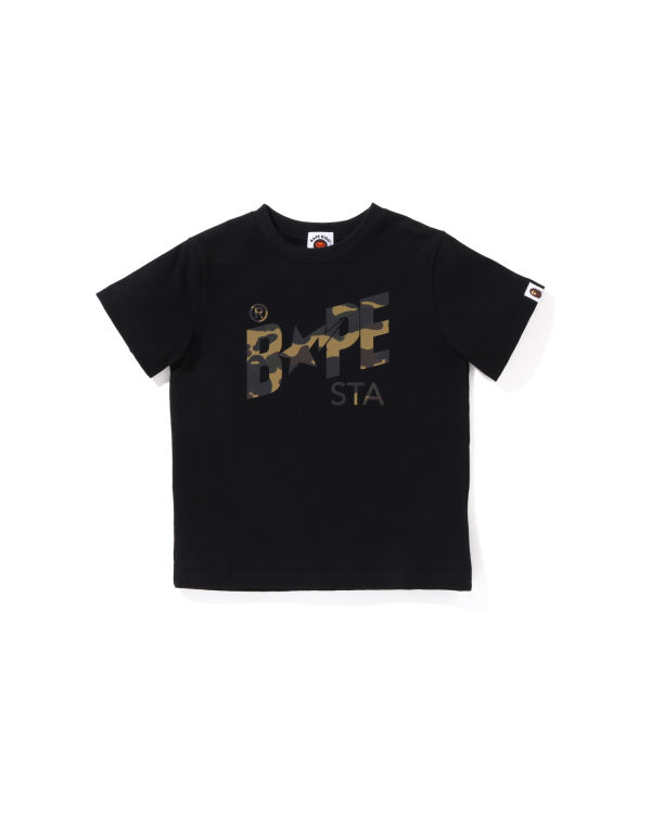 Camiseta Bape Reflector 1st Camo Sta Logo Niños Negras | DKGVF-6834