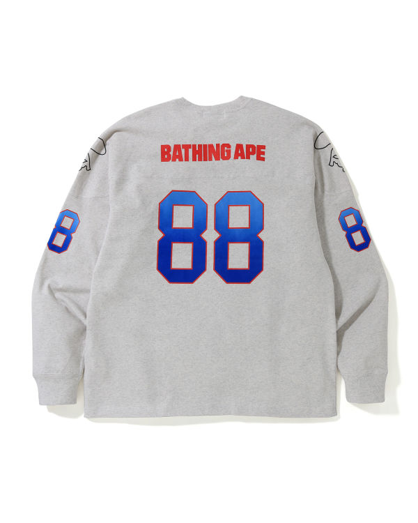 Camiseta Bape Relaxed Football logo Hombre Gris | THCWJ-3789