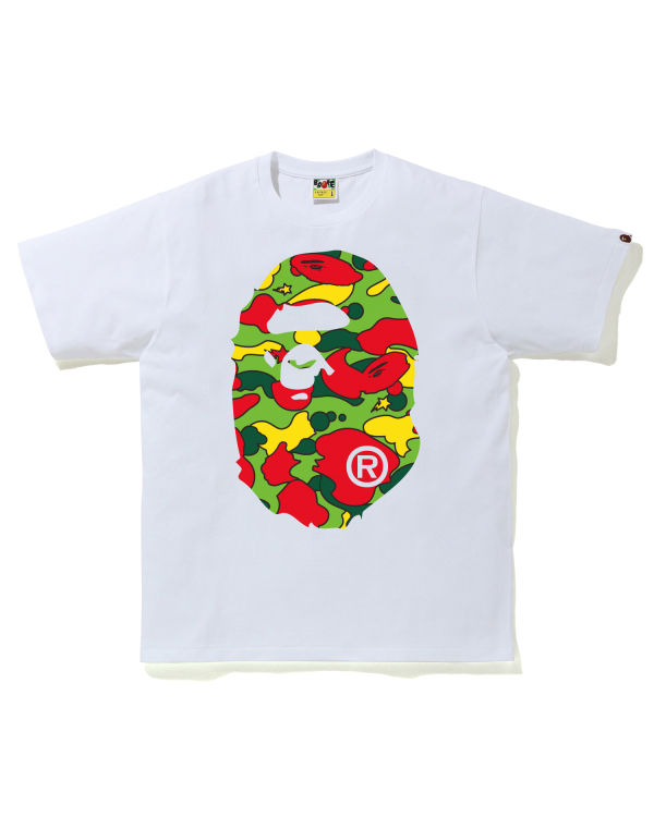 Camiseta Bape STA Camo Big Ape Head Hombre Blancas | GMSDQ-6058