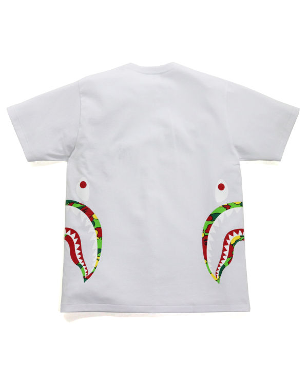 Camiseta Bape STA Camo Side Shark Hombre Blancas | ANBWQ-7893