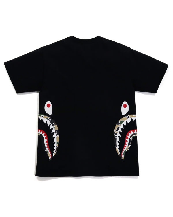 Camiseta Bape STA Camo Side Shark Hombre Negras | APXRM-6094