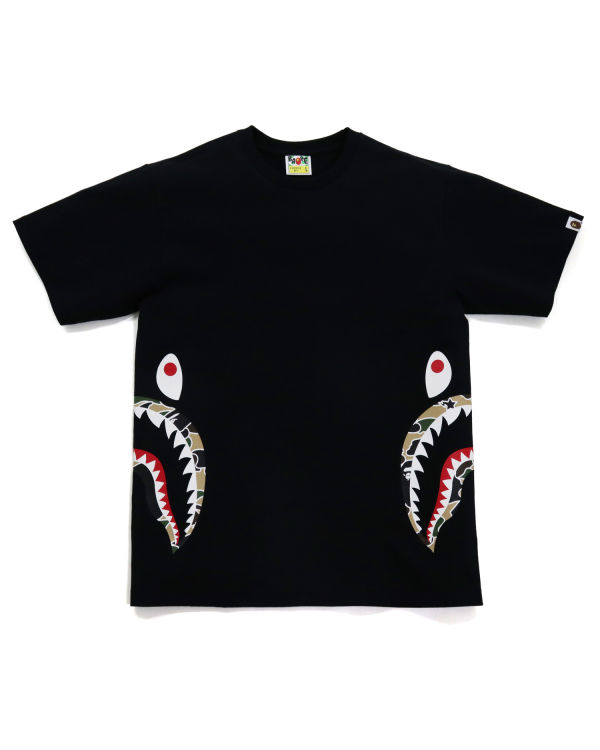 Camiseta Bape STA Camo Side Shark Hombre Negras | APXRM-6094