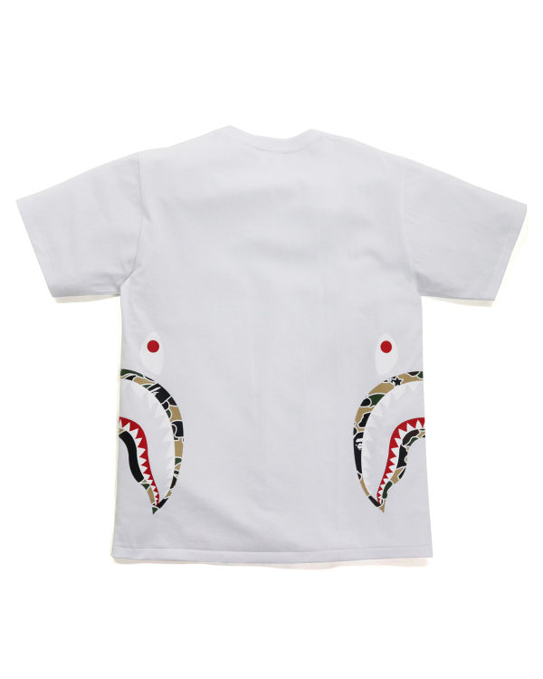 Camiseta Bape STA Camo Side Shark Hombre Blancas | LTSHV-1609