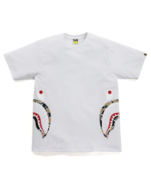 Camiseta Bape STA Camo Side Shark Hombre Blancas | LTSHV-1609