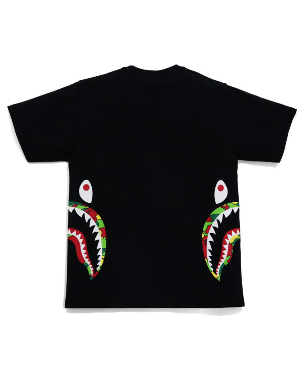 Camiseta Bape STA Camo Side Shark Hombre Negras | XHFSE-4067