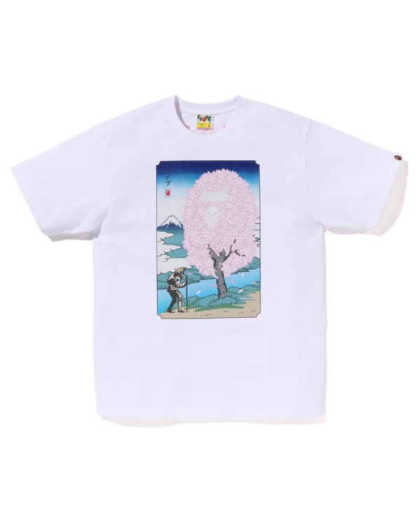 Camiseta Bape Sakura Hombre Blancas | GDCLV-0618