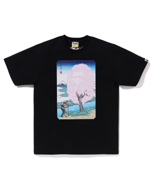 Camiseta Bape Sakura Hombre Negras | SPYAD-3279