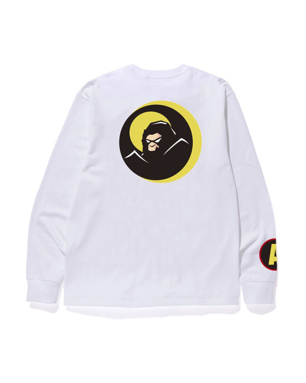 Camiseta Bape Shadow L/S Hombre Blancas | UBVKE-4153