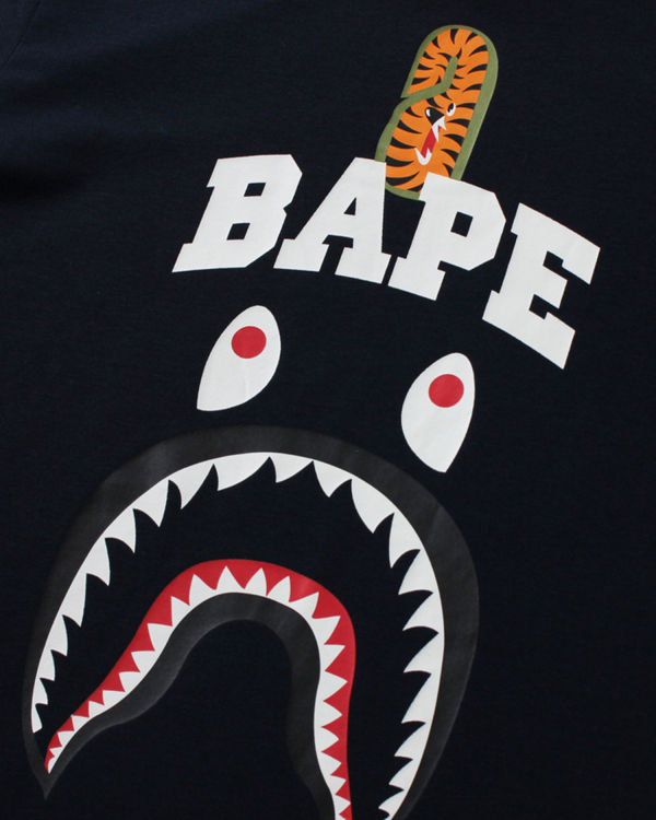 Camiseta Bape Shark Print Niños Azul Marino Azules | WVEJC-9830