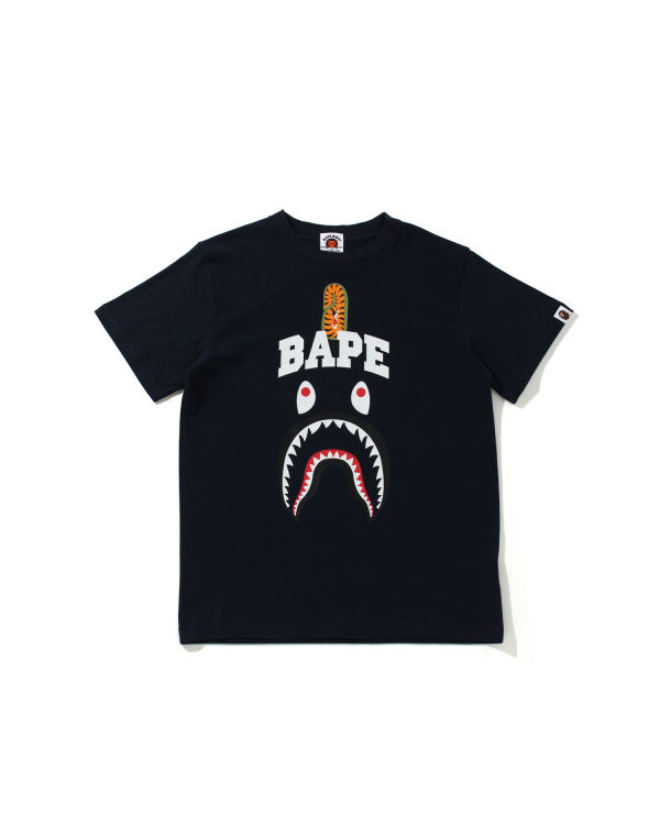 Camiseta Bape Shark Print Niños Azul Marino Azules | WVEJC-9830