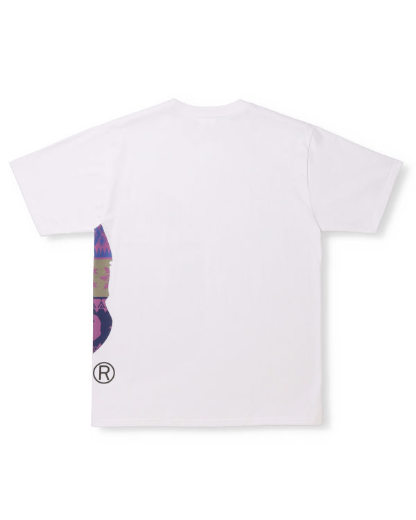 Camiseta Bape Snow Pattern Side Big Ape Head Hombre Blancas | DZXSA-5739