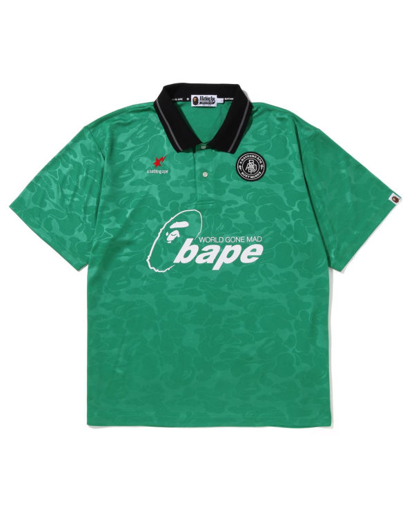 Camiseta Bape Soccer Game Relaxed Fit Polo Hombre Verde Claro | KDMSI-3564