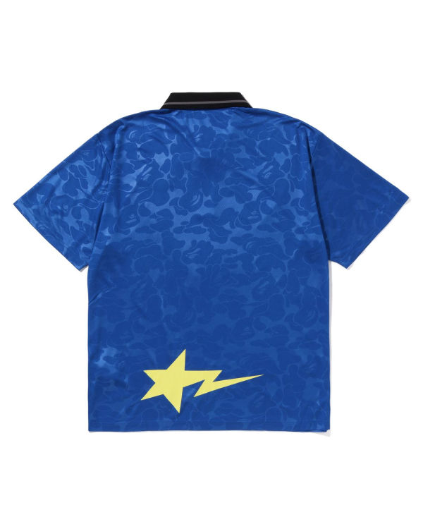 Camiseta Bape Soccer Game Relaxed Fit Polo Hombre Azules | MLUPZ-9607