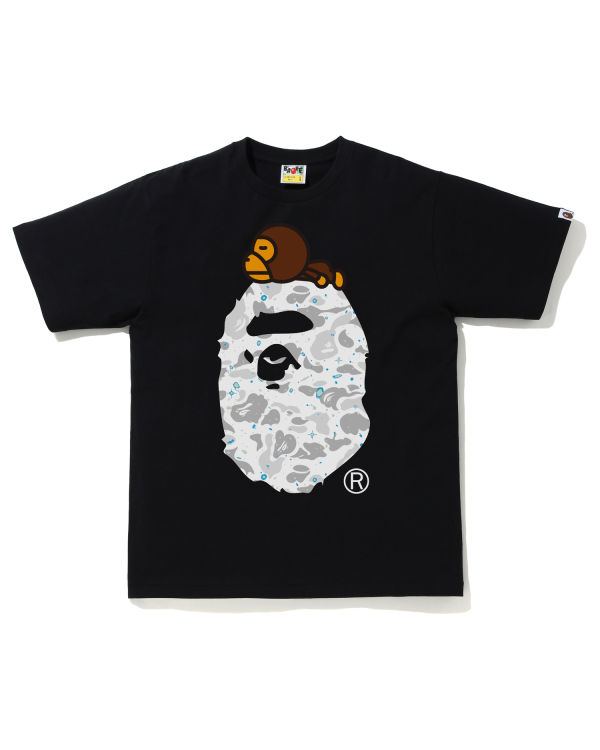 Camiseta Bape Space Camo Milo On Big Ape Hombre Negras | NIAVK-0862