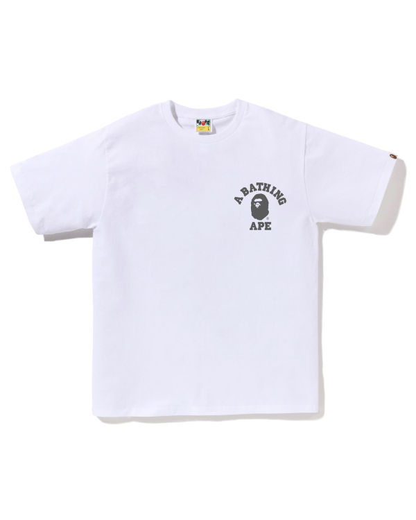 Camiseta Bape Speed Racer College ATS Hombre Blancas | ANBUL-5208