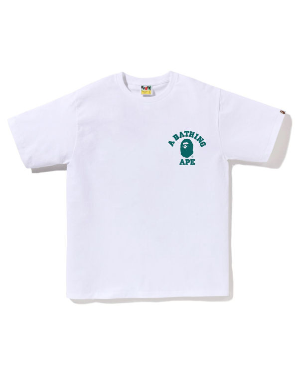 Camiseta Bape Speed Racer College ATS Hombre Blancas | VIBAJ-2346