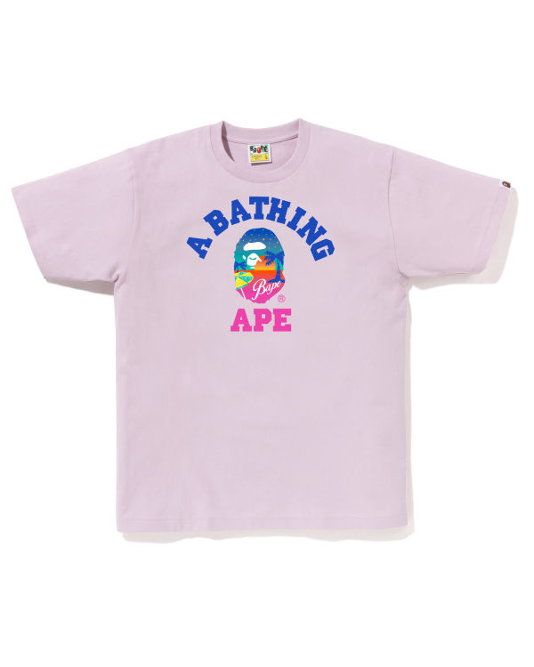 Camiseta Bape Sunset Beach Hombre Moradas | CRHBO-9642