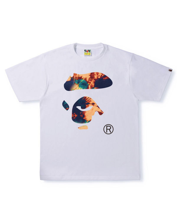 Camiseta Bape Tie Dye Ape Face Hombre Blancas | XBWVJ-5238