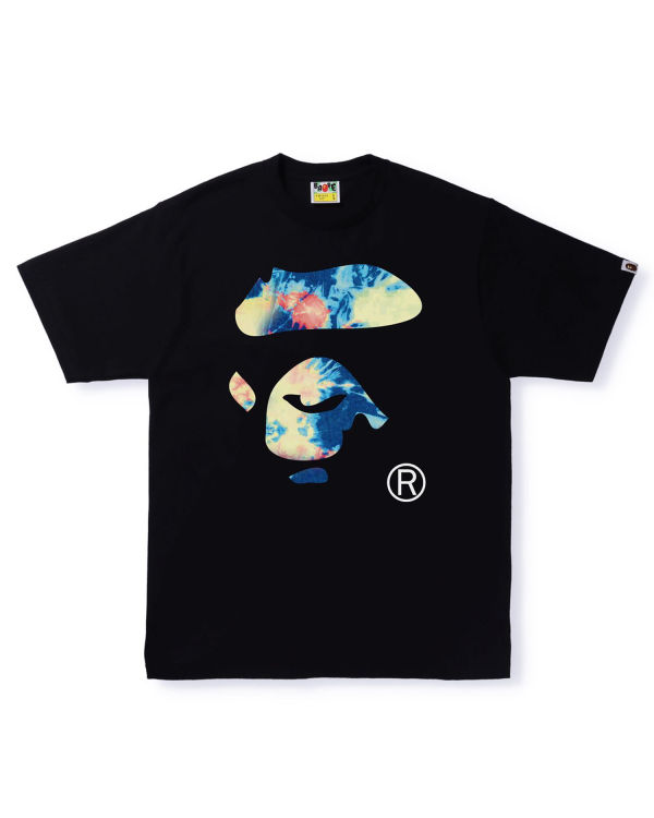 Camiseta Bape Tie Dye Ape Face Hombre Negras | PVMJT-4856