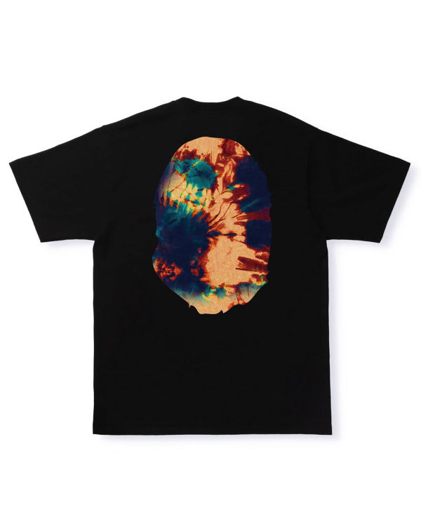 Camiseta Bape Tie Dye Big Ape Head Hombre Negras | ADBXS-6594