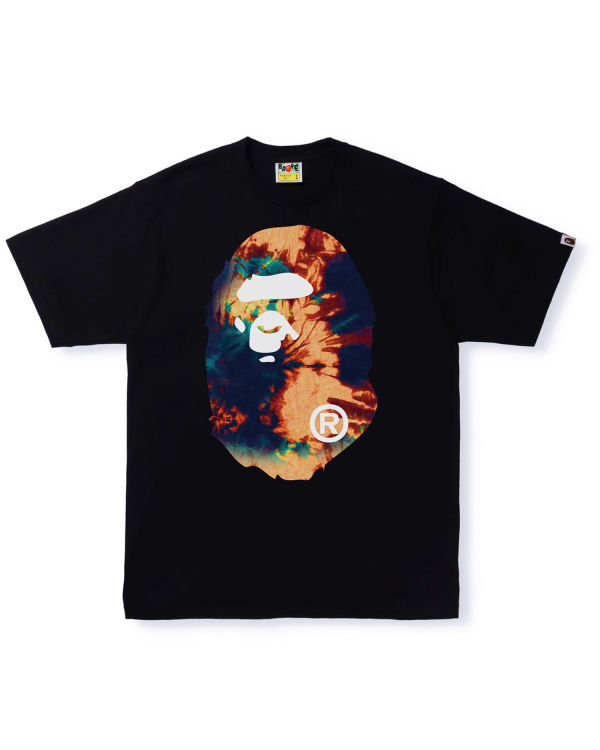 Camiseta Bape Tie Dye Big Ape Head Hombre Negras | ADBXS-6594