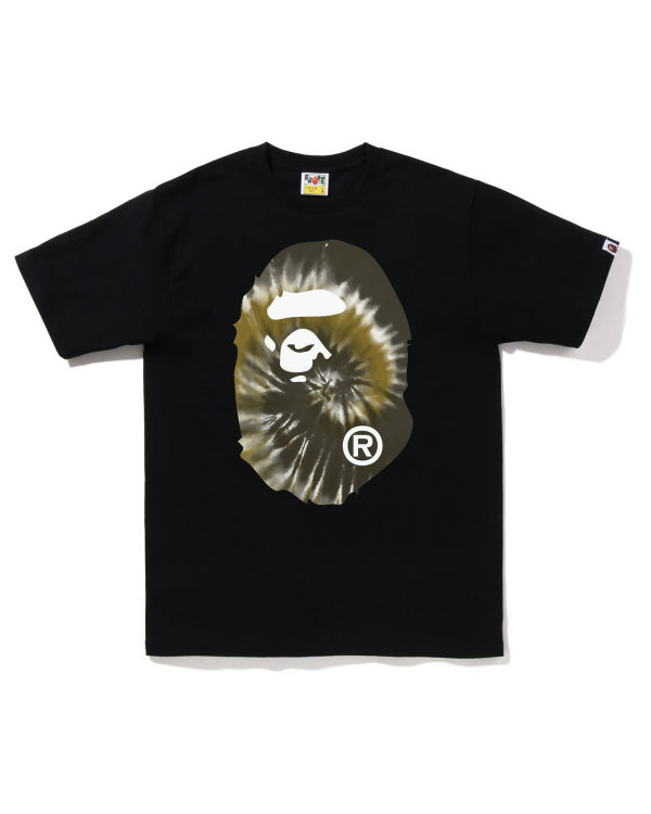 Camiseta Bape Tie-Dye Big Ape Head Hombre Negras | JMVZD-2186