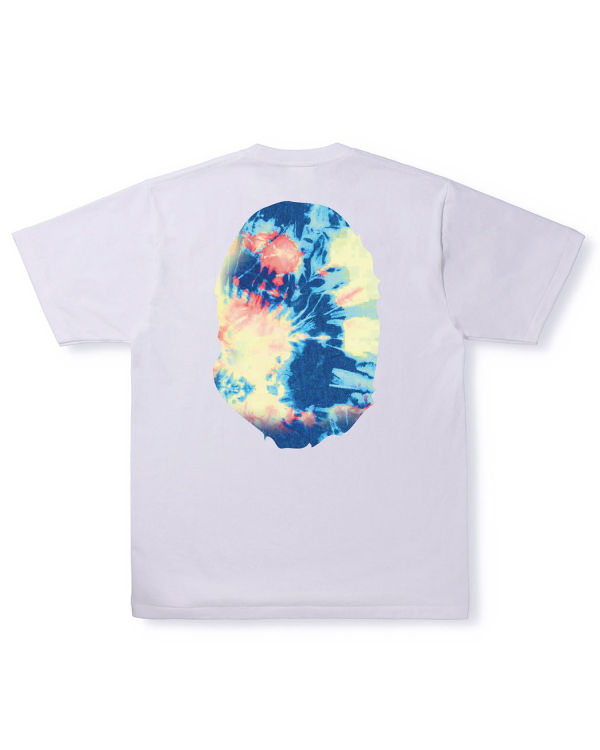 Camiseta Bape Tie Dye Big Ape Head Hombre Blancas | PLVYB-1769