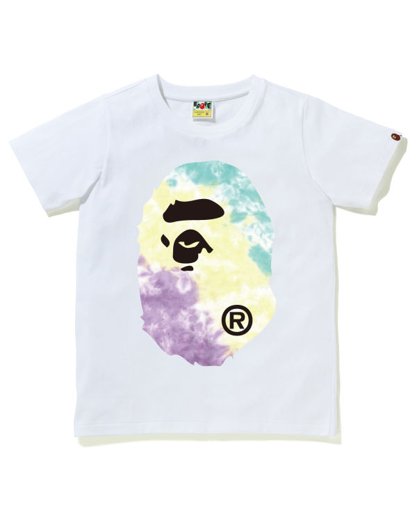 Camiseta Bape Tie-Dye Big Ape Head Mujer Blancas | OELAY-3125