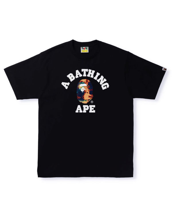 Camiseta Bape Tie Dye College Hombre Negras | AITCQ-4790