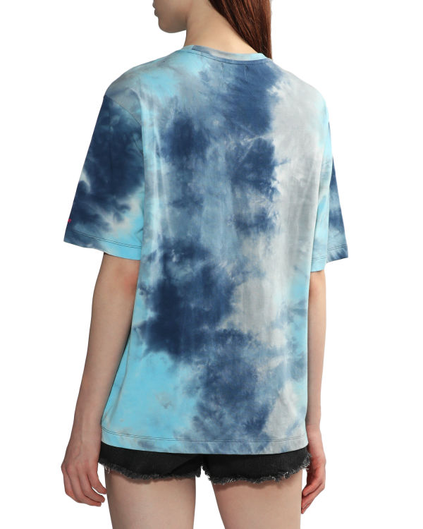 Camiseta Bape Tie-dye graphic slit Mujer Azules | MNTHC-1792