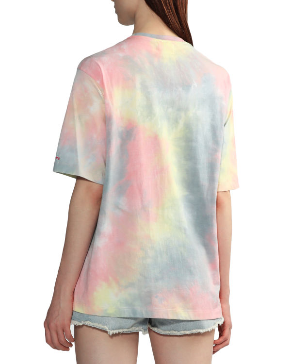 Camiseta Bape Tie-dye graphic slit Mujer Rosas | PKUXQ-2189