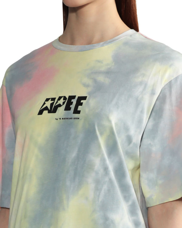 Camiseta Bape Tie-dye graphic slit Mujer Rosas | PKUXQ-2189