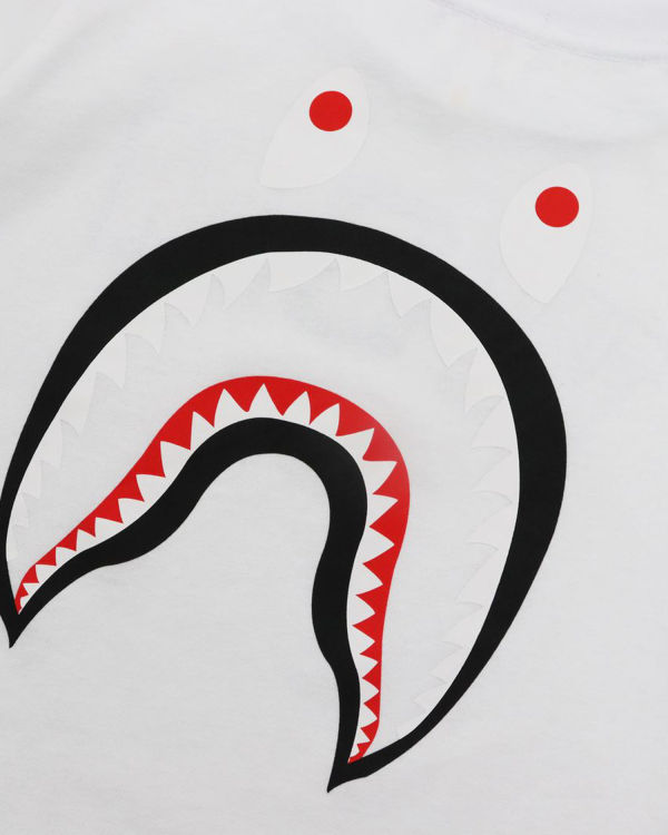 Camiseta Bape WGM Shark L/S Niños Blancas | WUAZX-2784