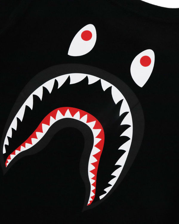 Camiseta Bape WGM Shark L/S Niños Negras | CVOTP-4851