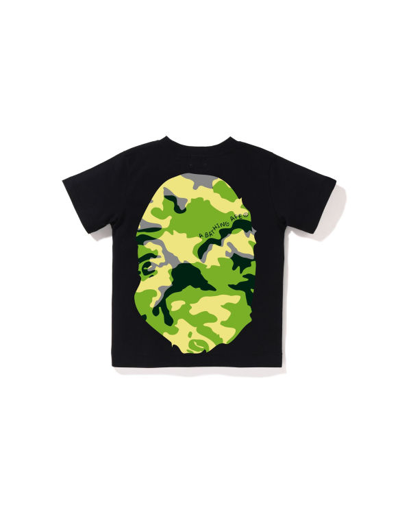 Camiseta Bape Woodland Camo Big Ape Head Niños Negras | YHZXS-9735