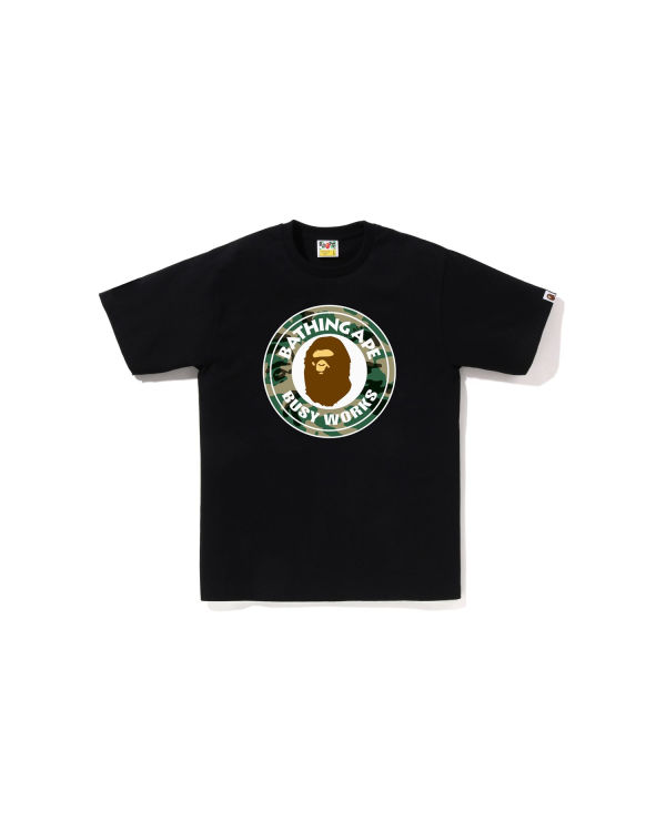 Camiseta Bape Woodland and Camo College Hombre Negras | SQCOZ-8375