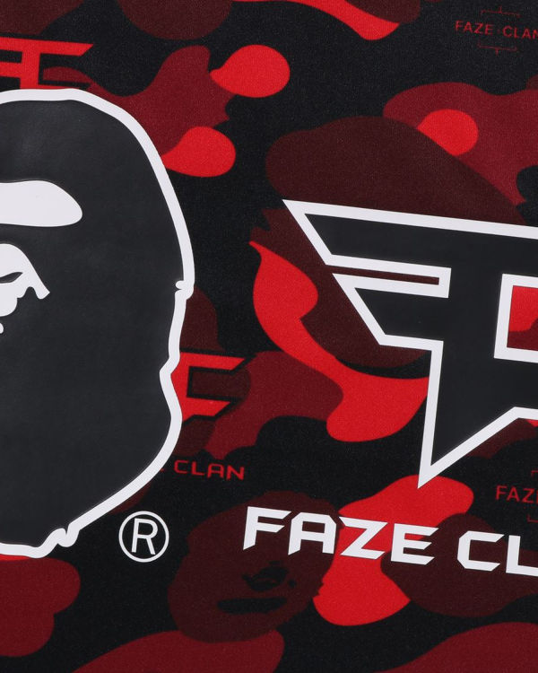 Camiseta Bape X Faze Clan Hockey L/S Hombre Rojas Claro | UYQBP-5287