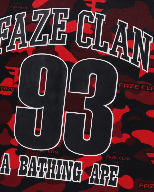 Camiseta Bape X Faze Clan Hockey L/S Hombre Rojas Claro | UYQBP-5287