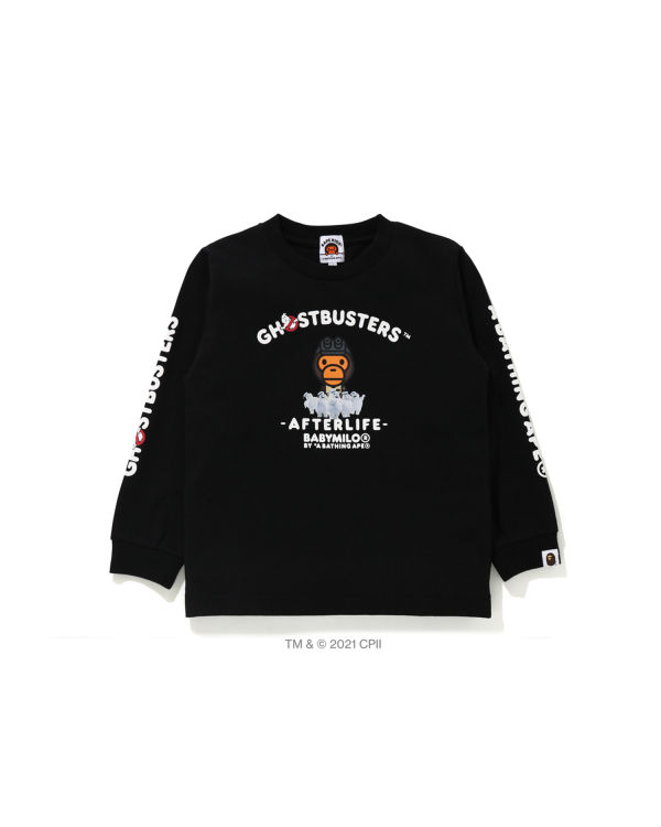 Camiseta Bape X Ghostbusters Milo Long Sleeve Niños Negras | OEWPY-0854