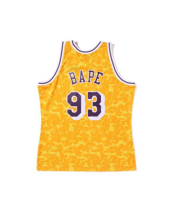 Camiseta Bape X M&N Los Angeles Lakers Jersey Hombre Amarillo | IUKAF-8576