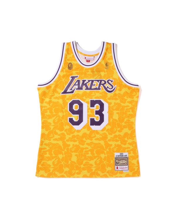 Camiseta Bape X M&N Los Angeles Lakers Jersey Hombre Amarillo | IUKAF-8576