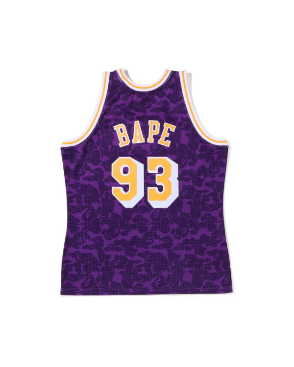 Camiseta Bape X M&N Los Angeles Lakers Jersey Hombre Moradas | RLMUI-4021