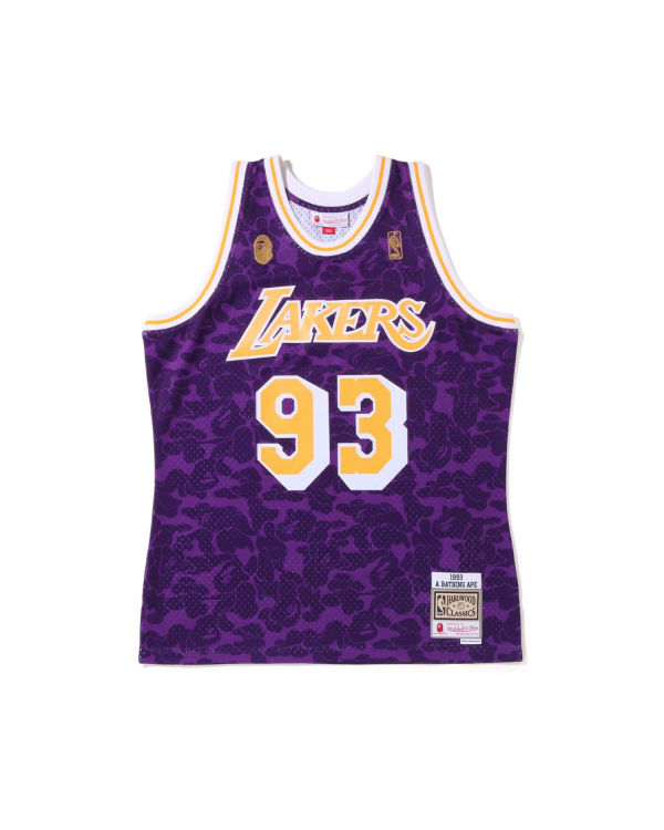 Camiseta Bape X M&N Los Angeles Lakers Jersey Hombre Moradas | RLMUI-4021